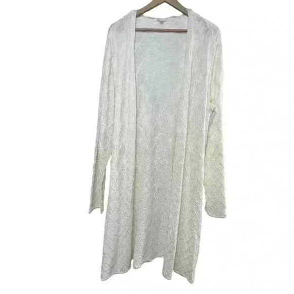 NWOT Cato Plus Ivory Breeze Diamond Lattice Duster Boho Cardigan | Size 18/20 - Picture 1 of 10
